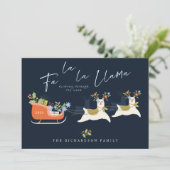 Fa La La Christmas Llama Reindeers & Sleigh Gives シーズンカード (スタンド正面)