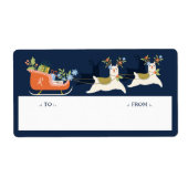Fa La La Christmas Llama Reindeers & Sleigh Gives ラベル (正面)