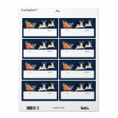 Fa La La Christmas Llama Reindeers & Sleigh Gives ラベル (フルシート)