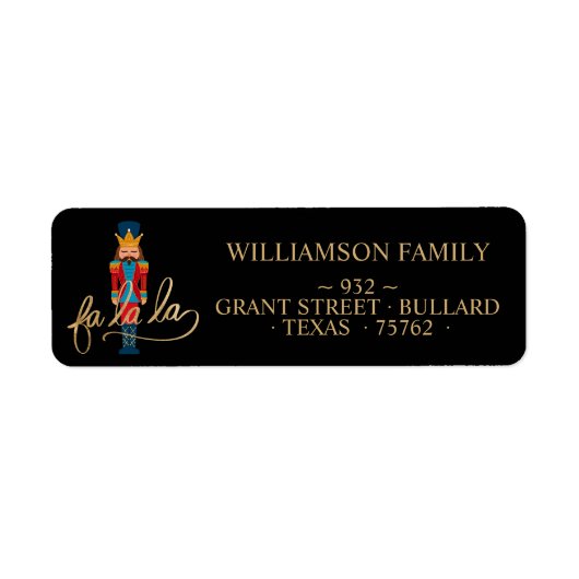Fa La La Christmas Nutcrackerファミリーアドレス ラベル (正面)