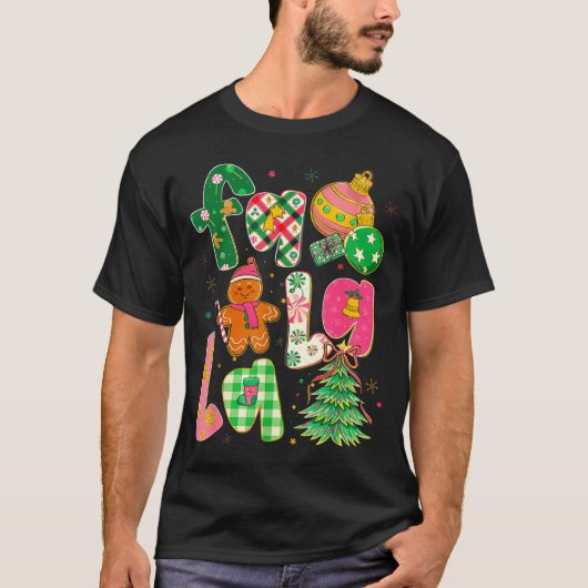 Fa La La Coquette Christmas Gingerbread Tree Tシャツ (正面)