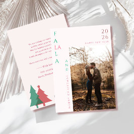 fa la la couple photo chic holiday christmas Card シーズンカード