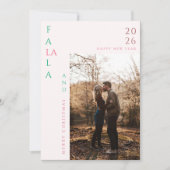 fa la la couple photo chic holiday christmas Card シーズンカード (正面)