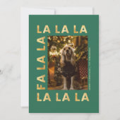 Fa la la Cute Pet Dog Christmas Family Photo シーズンカード (正面)