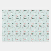 Fa La La Cute Pink Elf Ice Skating Girly Wrapping  ラッピングペーパーシート (正面)