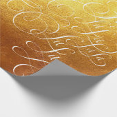 Fa la la Deck the Holes – クリスマス金ゴールドリッチ ラッピングペーパー (角)