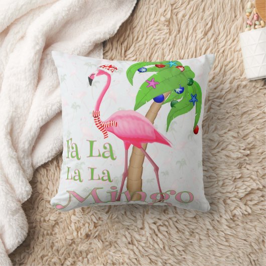 Fa La La Flamingo Xmas クッション (ブランケット)