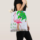 Fa La La Flamingo Xmas トートバッグ (クローズアップ)