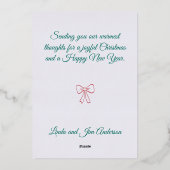 Fa La La Gingerbread man Foil Holiday Card Green 箔シーズンカード (裏面)