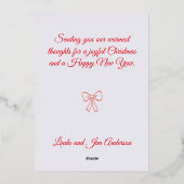 Fa La La Gingerbread man Foil Holiday Card Red 箔シーズンカード (裏面)