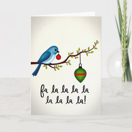 Fa La La Holiday Bird Card カード (正面)