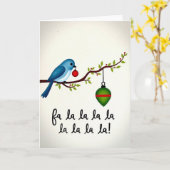 Fa La La Holiday Bird Card カード (黄色い花)