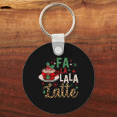 Fa La La La ラテ 面白い クリスマスコーヒー好きな人へ キーホルダー (正面)