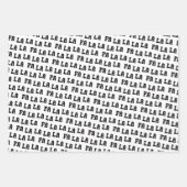 Fa La La La Black, White & Green Stylish & Fun ラッピングペーパーシート (正面2)