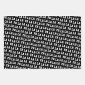 Fa La La La Black, White & Green Stylish & Fun ラッピングペーパーシート (正面)
