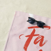 Fa La La La Blush Pink Christmas Photo  ビーチタオル (インサイチュ)