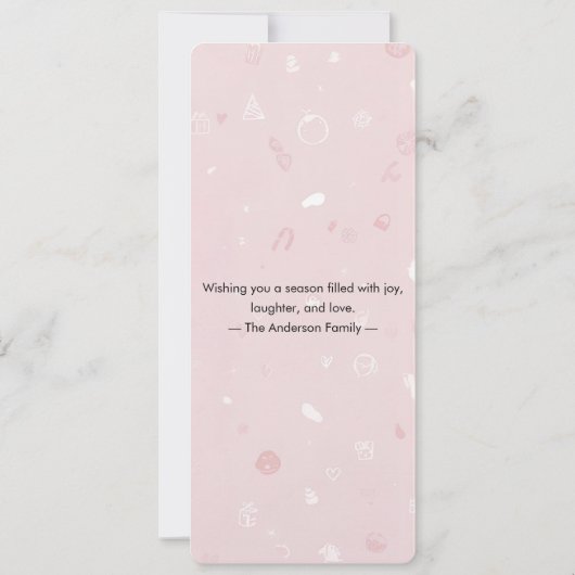 Fa La La La | Blush Pink Modern Christmas Photo  (裏面)