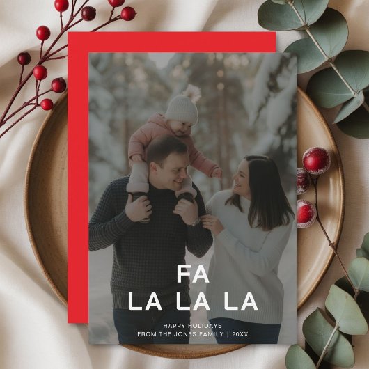 Fa La La La Classic Family Christmas Card シーズンカード