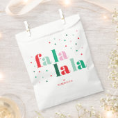 Fa La La La Holiday Favor Bags フェイバーバッグ (クリップ留めされた状態)