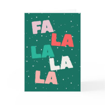 Fa la la la la かわいいクリスマスグリーティングカード