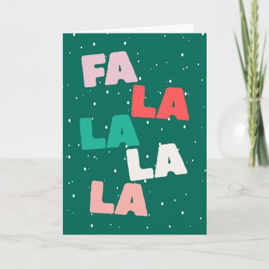 Fa la la la la かわいいクリスマスグリーティングカード カード (正面)