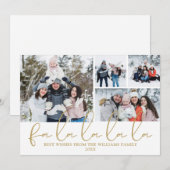 Fa La La La La スクリプト 4 枚の写真 クリスマス (正面/裏面)