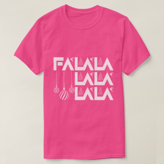 Fa La La La La" モダングラフィッククリスマス Tシャツ (デザイン正面)