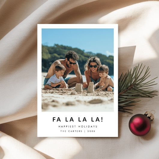 Fa La La La La Beach Family Christmas Photo Card シーズンカード
