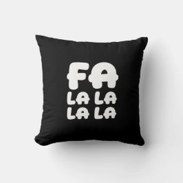 Fa La La La La Black & Red Christmas Accent Pillow クッション