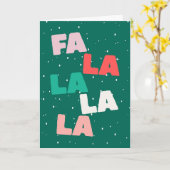 Fa la la la la Cute Christmas Greeting Card カード (黄色い花)