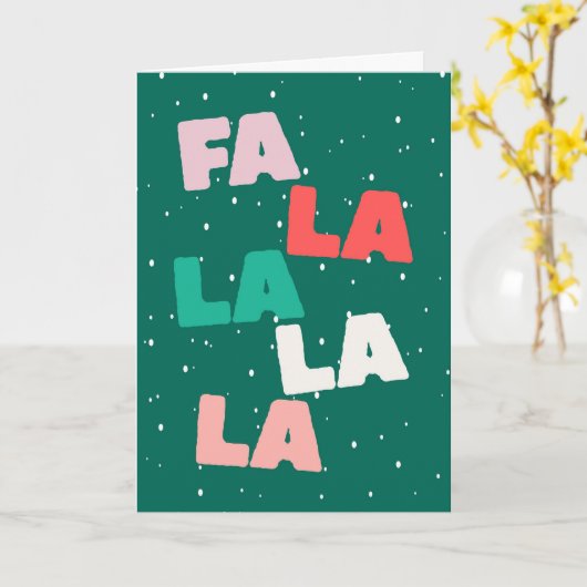 Fa la la la la Cute Christmas Greeting Card カード (黄色い花)