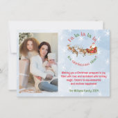 fa la la la la la la,サンタ&トナカイ雪片の写真 シーズンカード (正面)