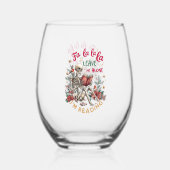 Fa La La La Leave Me Alone I'm Reading ステムなしワイングラス (正面)