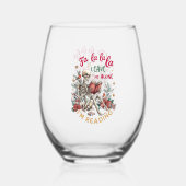 Fa La La La Leave Me Alone I'm Reading ステムなしワイングラス (裏面)