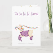 Fa-la-la-la-llama cute Christmas card カード (正面)