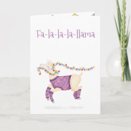 Fa-la-la-la-llama cute Christmas card カード