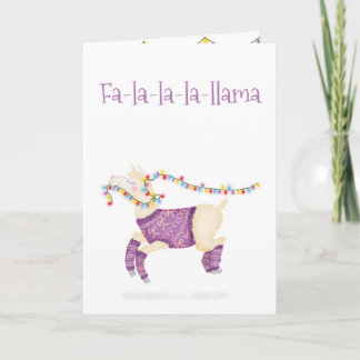 Fa-la-la-la-llama cute Christmas card カード