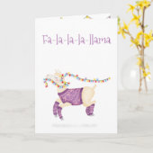 Fa-la-la-la-llama cute Christmas card カード (黄色い花)