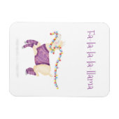 Fa-la-la-la-llama cute Christmas magnet マグネット (横)