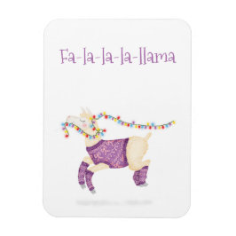 Fa-la-la-la-llama cute Christmas magnet マグネット