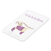 Fa-la-la-la-llama cute Christmas magnet マグネット (左側)