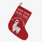 Fa La La La Llama Funny Christmas Personalized スモールクリスマスストッキング (正面 (吊り時))