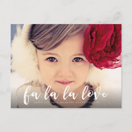 Fa La La La Love Christmas Photo Greeting Postcard シーズンポストカード (正面)