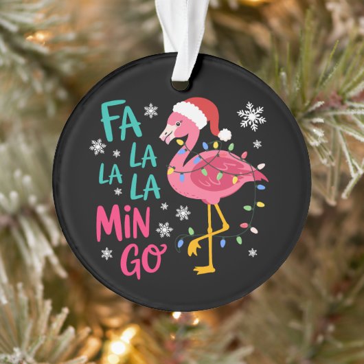 Fa La La La Mingo Christmas Flamingo Pink Lover オーナメント (ツリー)