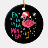 Fa La La La Mingo Christmas Flamingo Pink Lover セラミックオーナメント (正面)