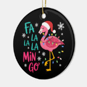 Fa La La La Mingo Christmas Flamingo Pink Lover セラミックオーナメント (左)