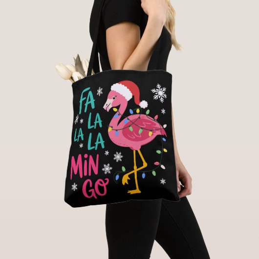 Fa La La La Mingo Christmas Flamingo Pink Lover トートバッグ (クローズアップ)