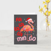 Fa La La La Mingo Flamingo Christmas Men Women Kid カード (黄色い花)