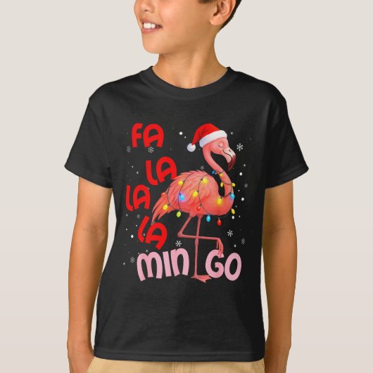 Fa La La La Mingo Flamingo Christmas Men Women Kid Tシャツ (正面)