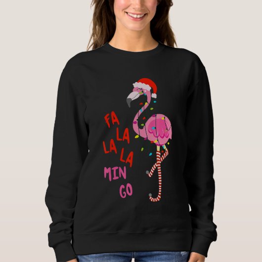 Fa La La La Mingo Flamingo For Christmas Xmas Paja スウェットシャツ (正面)